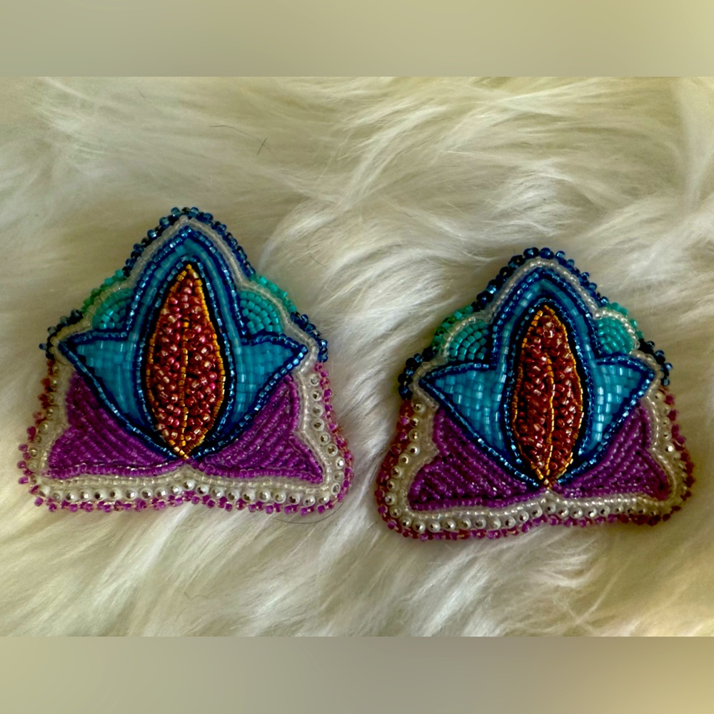 Native hand made beaded earrings